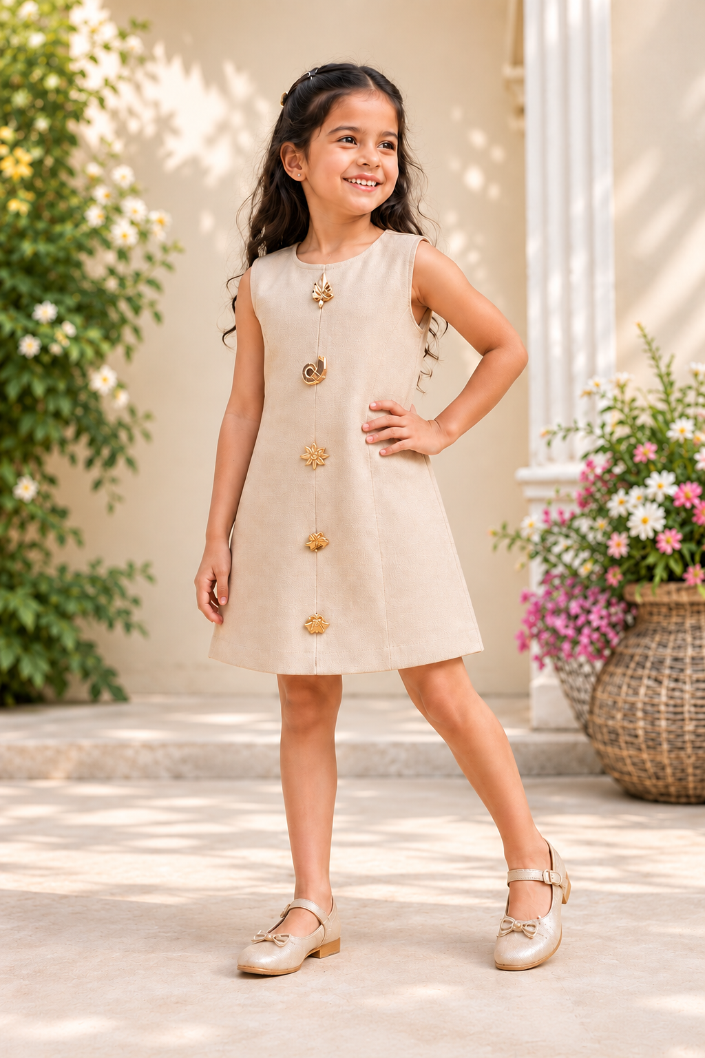 Beige Belle Korean Dress