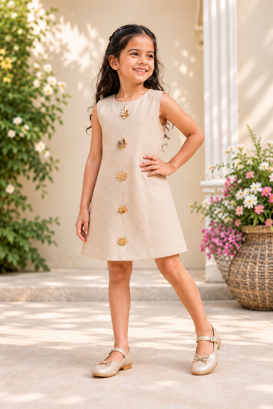 Beige Belle Korean Dress