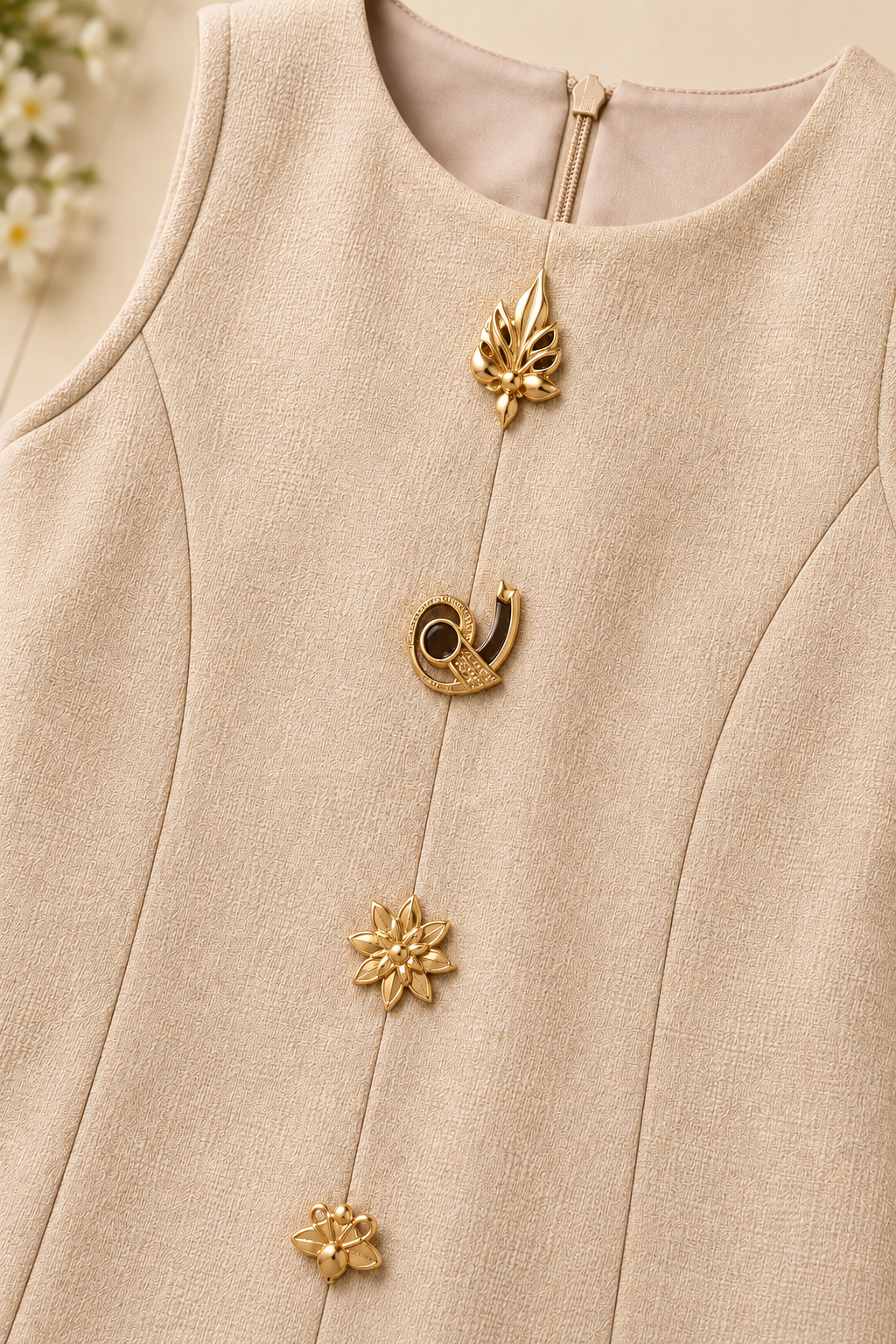 Beige Belle Korean Dress