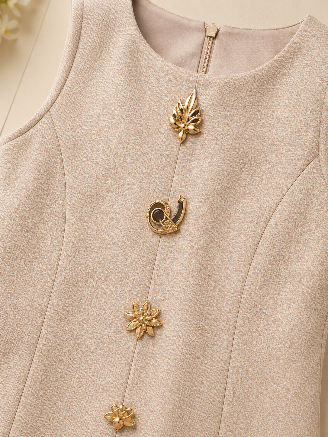 Beige Belle Korean Dress