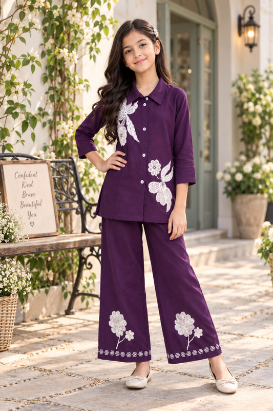 Purple Petal Co-ord Set